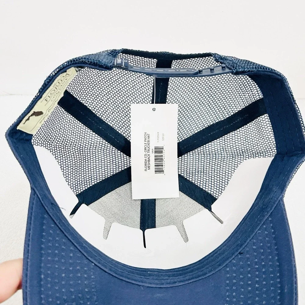 The State Company‎ Florida Circle Patch Trucker Hat Cap Adjustable Dark Blue